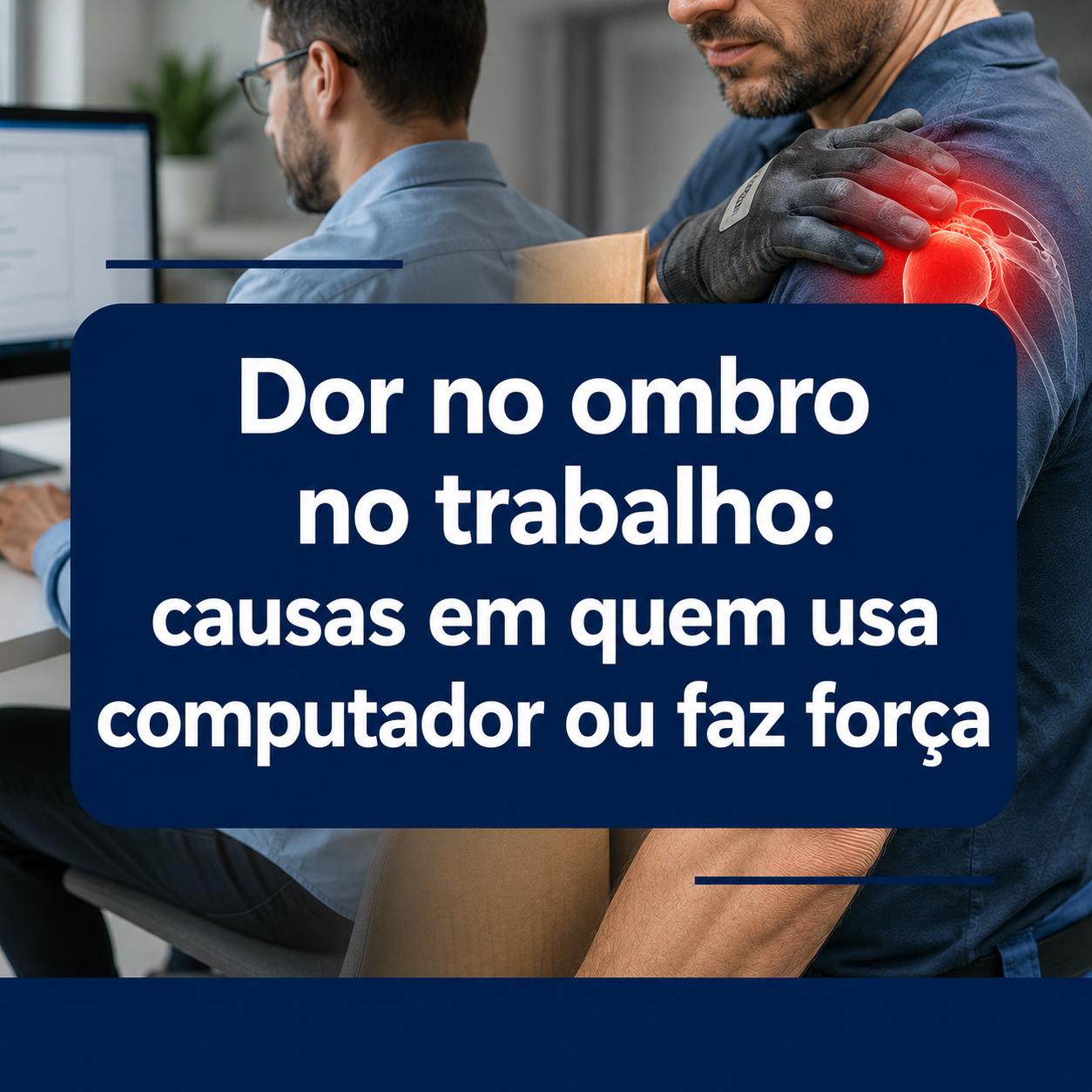 Dor no ombro no trabalho: causas em quem usa computador ou faz força